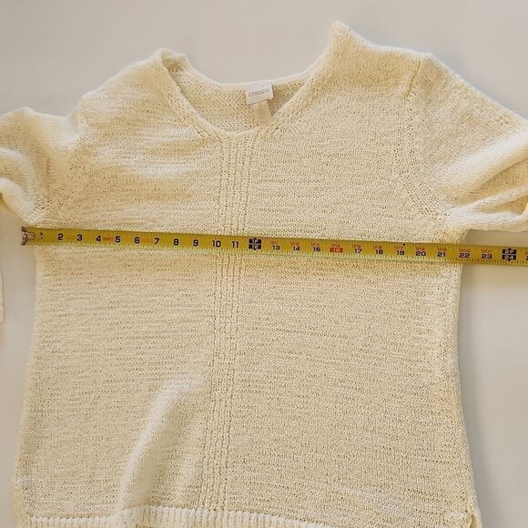 CHICO'S Cream loose fit pull over Sweater - Picture 7 of 13